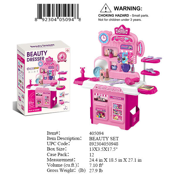 13X3.5X17.5"BEAUTY DRESSER PLAY SET