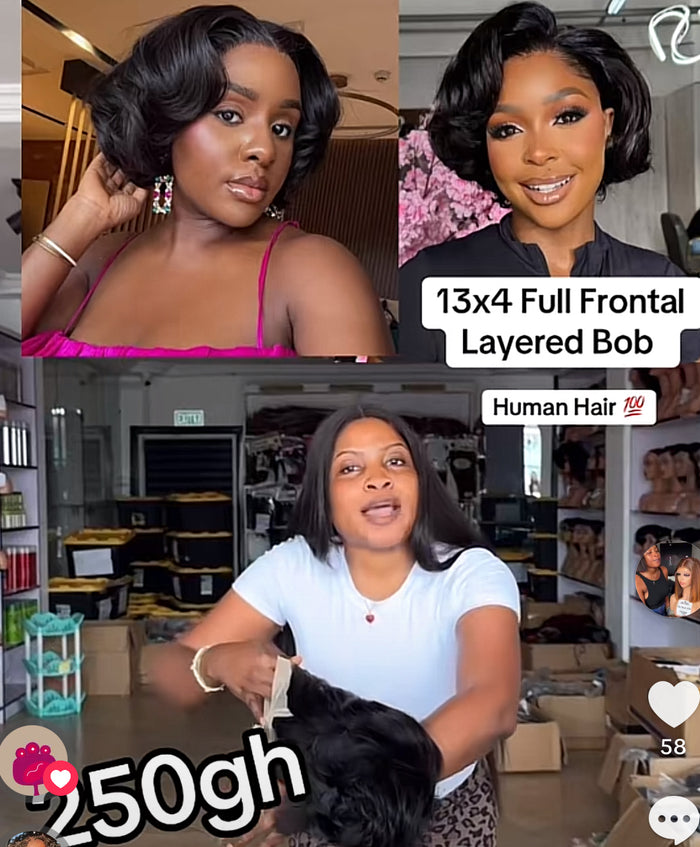 13x4 Layered Bob Black