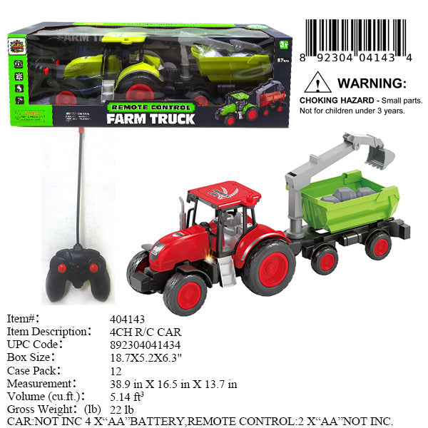 18.7X4.2X6.3"4CH RC FARM TRACTOR TRUCK