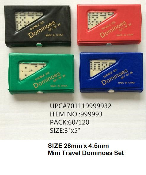 28X4.5MM MINI TRAVEL DOMINOES SET