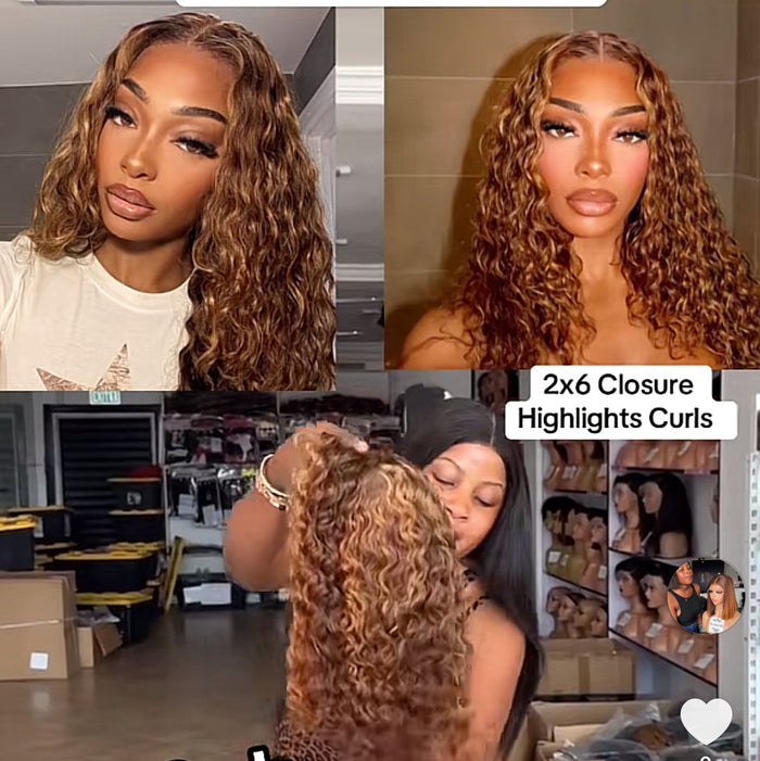 2x6 Closure Highlights Curls