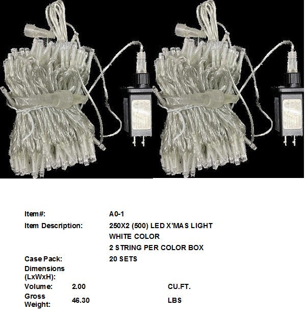 500 WARM WHITE STRING XMAS LIGHT