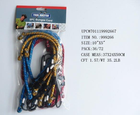 8 PC ASST. SIZE 6MM BUNGEE CORD