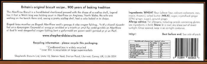 Aberffraw biscuits - Ginger Shortbread