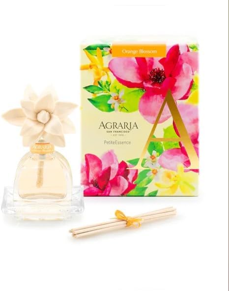 Agraria Orange Blossom Petite Essence 1.7oz Flower and Reed Diffuser Set