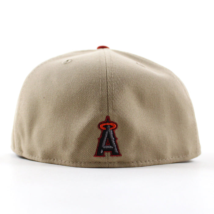 Anaheim Angels 20th Anniversary New Era 59Fifty Fitted Hat (Camel Black Gray Under Brim)