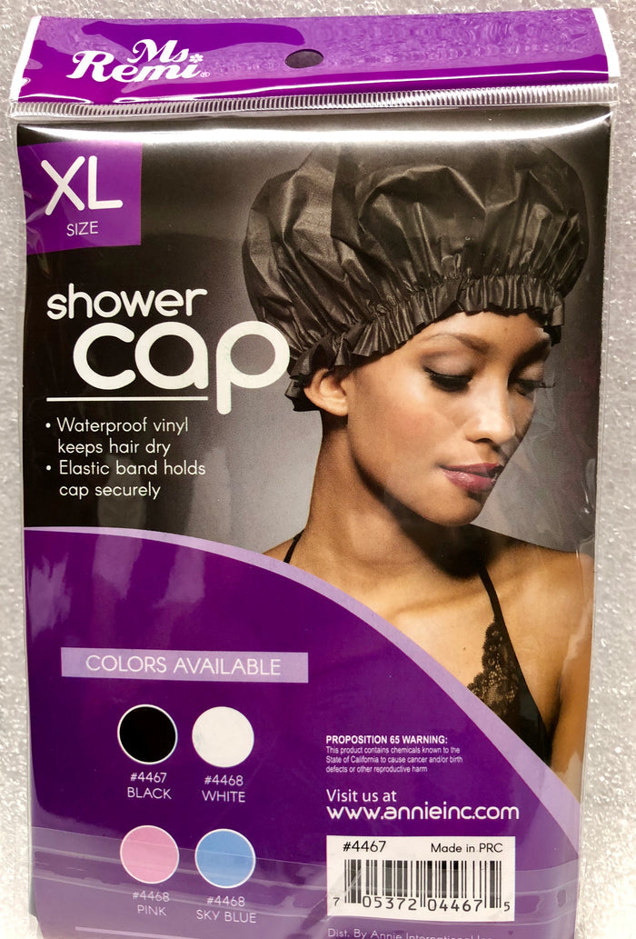Annie Ms Remi Shower Cap Black XL #4467- Dozen Pack - Palms Fashion Inc.