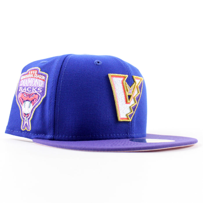 Arizona Diamondbacks 1998 Inaugural Season New Era 59Fifty Fitted Hat (Calming Blue Orchid Pink Under Brim)