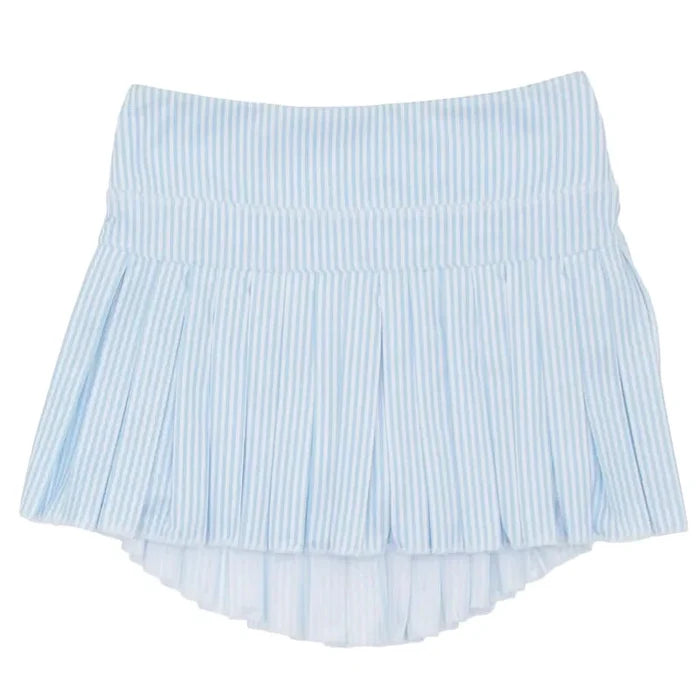 Azarhia Light Blue Striped Mini Pleat Skort