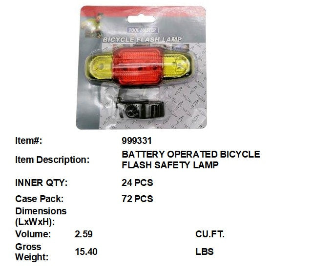 BATTERY OPERATED BICYCLE FLASH SAFETY LAMP