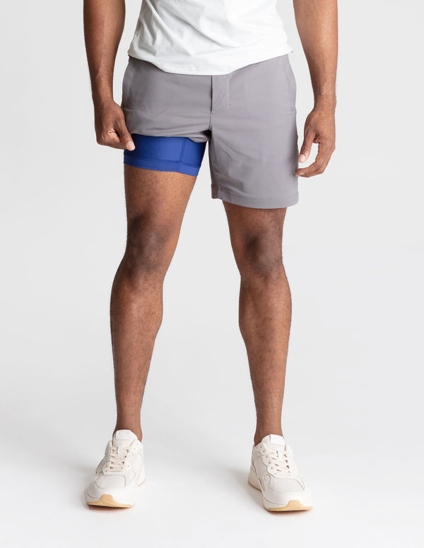 Birddogs 7" Khaki Shorts with Liner Apparel Birddogs April Big Cannons-Dark Grey Small