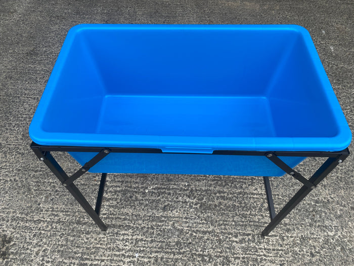Blue Dog Bath with Drain Valve (WL) and Stand BSP Thread Fitting Water Connector