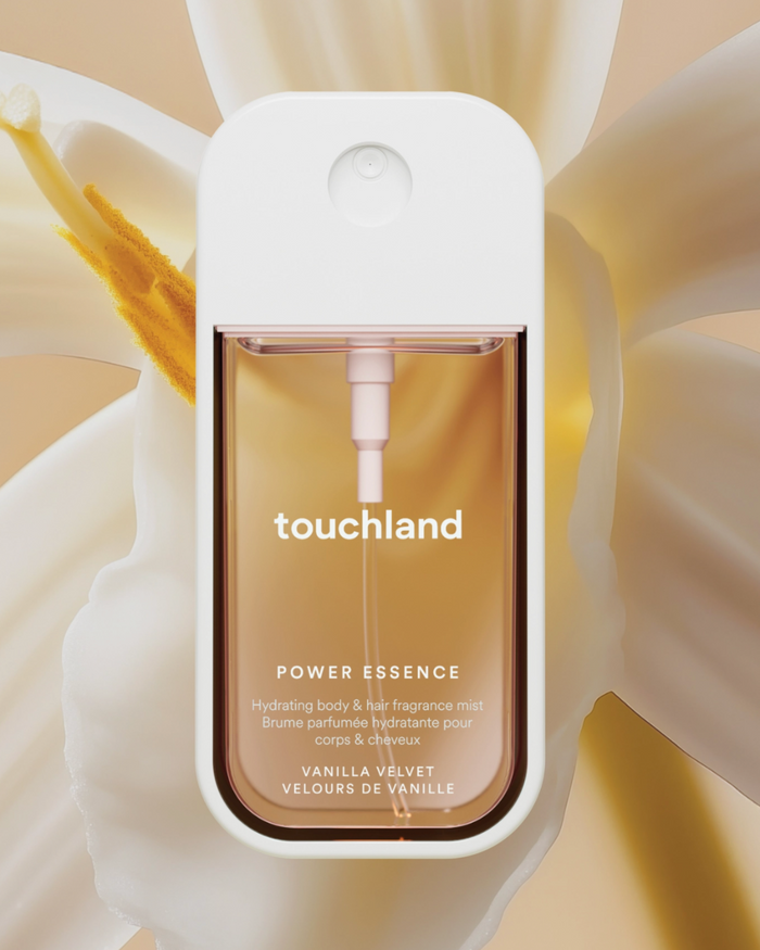 Vanilla velvet power essence mist hair and body by Touchland sold by Le Monkey House