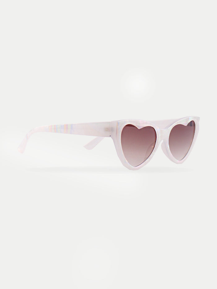Cateye Heart Lense Sunglasses | White-Image 2