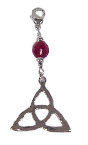 Celtic Eternity Knot Hair Charm – Silver Finish Boho Hair Accessory front view