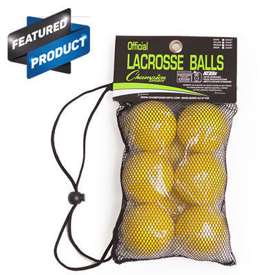 Champion Sports NOCSAE Lacrosse Ball Set of 6 Equipment CHAMPION SPORTS Yellow