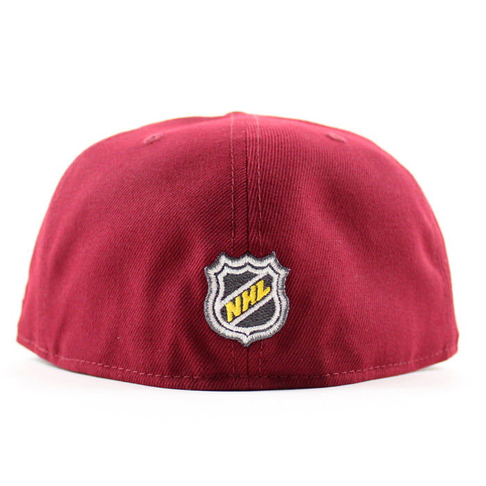 Chicago Blackhawks Black Hawks Logo New Era 59Fifty Fitted Hat (Cardinal Red Gray Under brim)