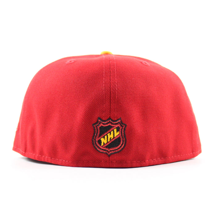 Chicago Blackhawks Black Hawks Logo New Era 59Fifty Fitted Hat (Scarlet Red Black Under brim)