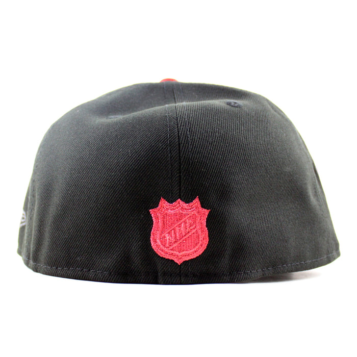 Chicago Blackhawks Blackhawks Patch New Era 59Fifty Fitted Hat (Black Gray Under brim)