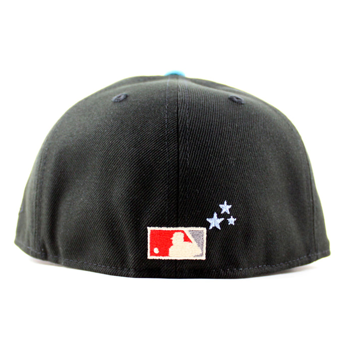 Chicago Cubs be Alert For Foul Balls New Era 59Fifty Fitted Hat (Black Pink Under Brim)