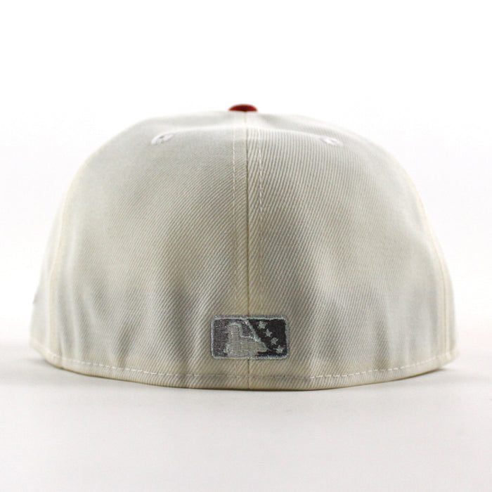 Clearwater Threshers lifebuoy Patch New Era 59FIFTY Fitted Hat (Chrome White Blue Reef Gray Under Brim)