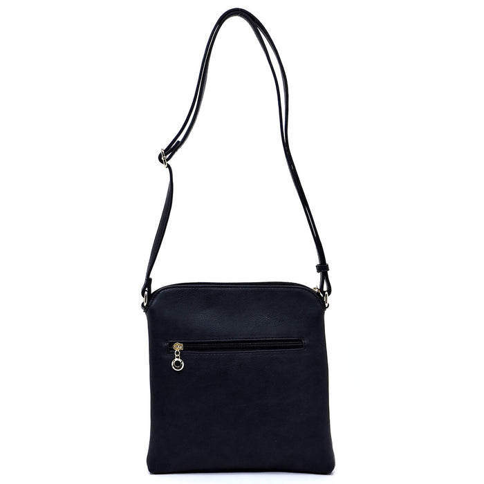 Colorblock Zip Tassel Crossbody Bag