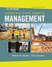 Cover of Construction Jobsite Management 4th Edition book featuring workers and construction site images with materials and equipment