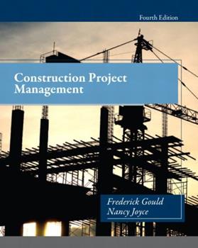 Cover of Construction Project Management 4th Edition book showing crane and steel framework of a building under construction at sunset