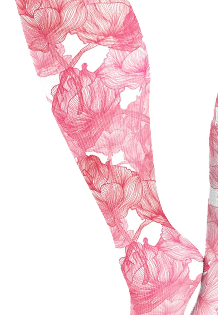 Cutieful Women's Rosey Print Sheer Knee High Compression Socks 8-15 mmHg