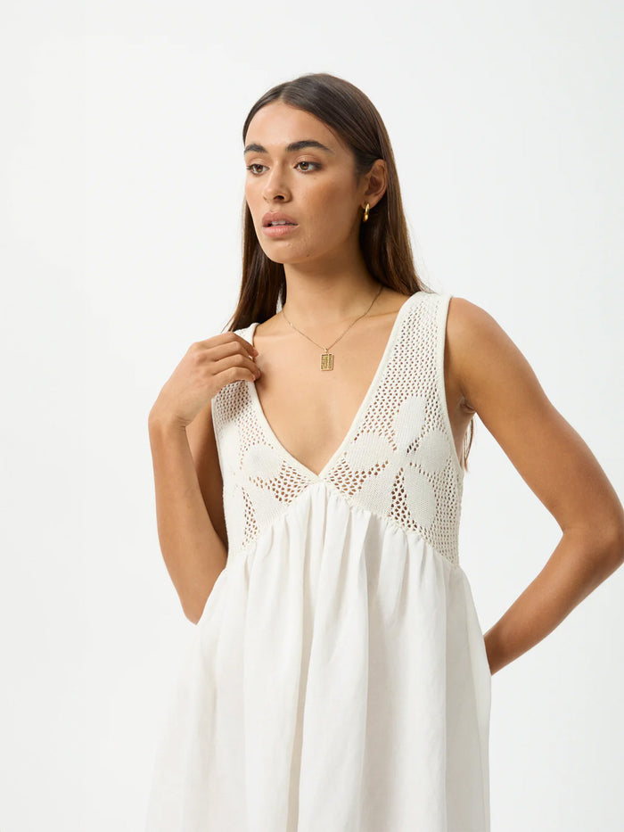 Dakota - Hemp Mini Dress | White-Image 6