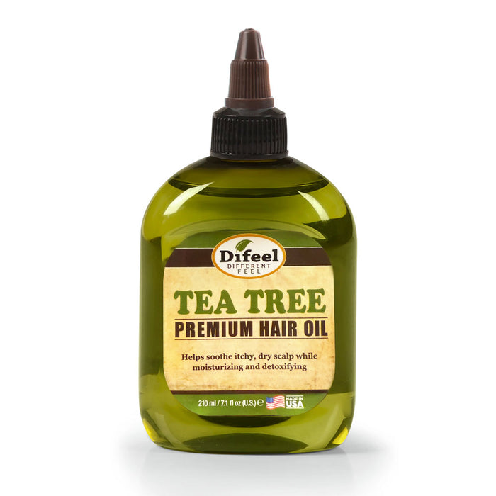 DIFEEL tea tree hair oil for scalp in green squeeze bottle 210 ml premium soothing formula