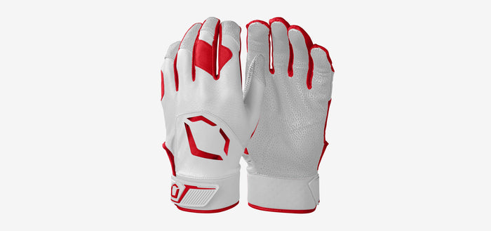 EvoShield Standout Batting Gloves Equipment Wilson Small White/Scarlet
