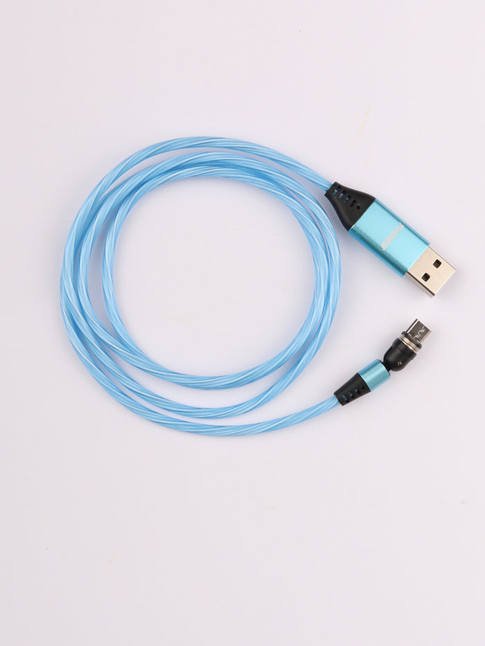 Flashing Magnetic Cable Micro USB 1m | Blue-Image 2