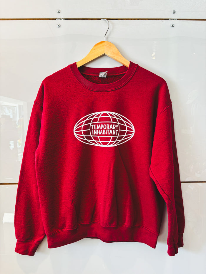 Globe burgundy crewneck sweatshirt - upcycled
