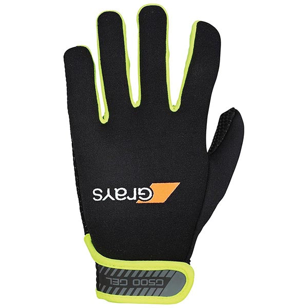Grays G500 Gel Field Hockey Gloves (PAIR) Equipment Longstreth Xsmall Black/Neon