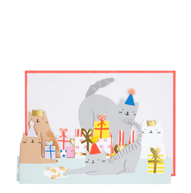 Greeting Card - Cat Party Concertina