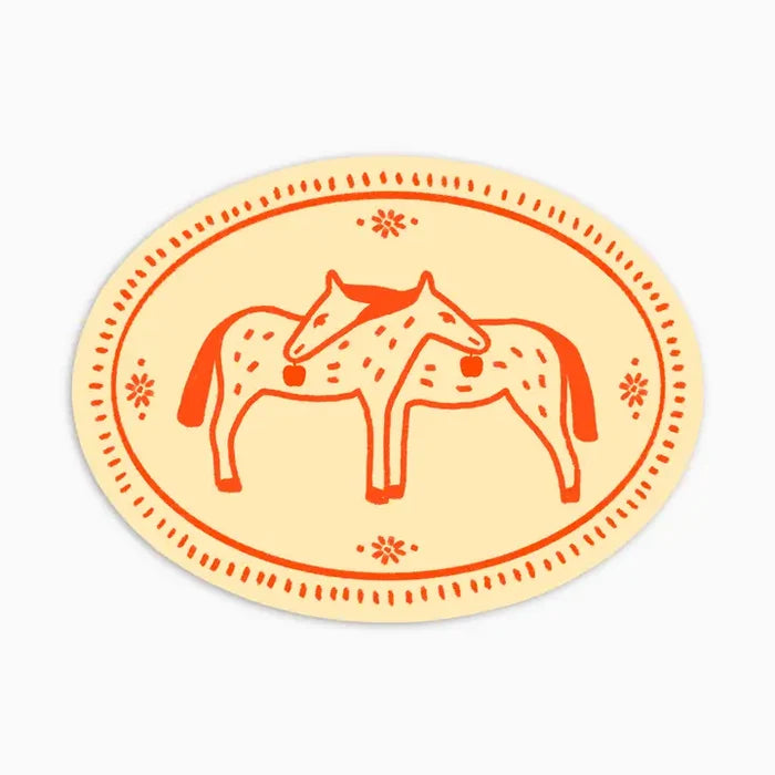 Hugging Horses Sticker