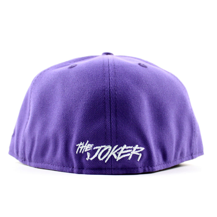 JOKER SMILE DC Comics New Era 59Fifty Fitted Hat (Purple Orchid Green Under Brim)