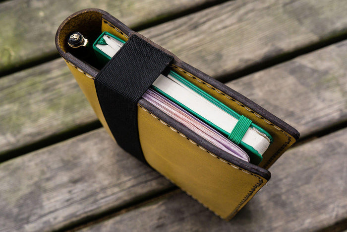 Leather Hobonichi Cousin A5 Planner Cover - Yellow