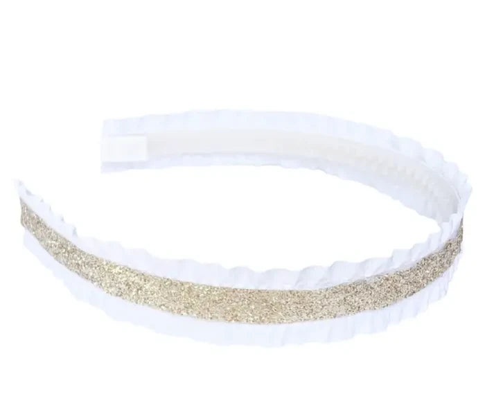 Lolo Gold Glitter Double Ruffle Headband