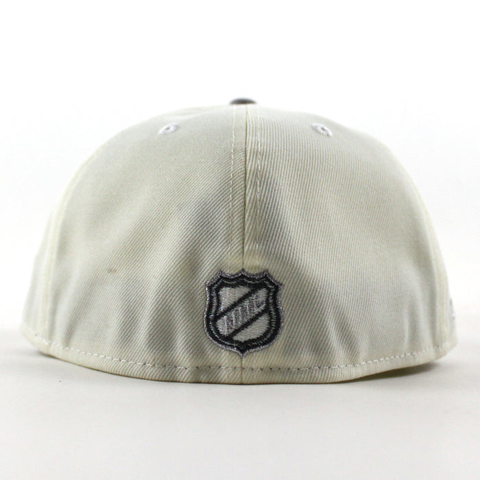 Los Angeles Kings Skull Mask 8 Bit Patch New Era 59Fifty Fitted Hat (Chrome White Black Gray Under brim)