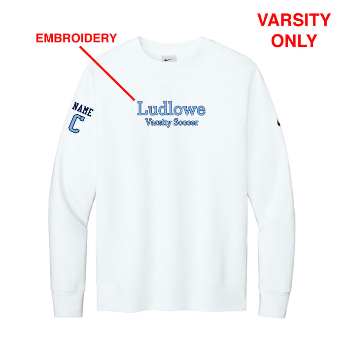 Ludlowe Girls Soccer Nike Crewneck-VARSITY ONLY Logowear Fairfield Ludlowe Girls Soccer Adult XS
