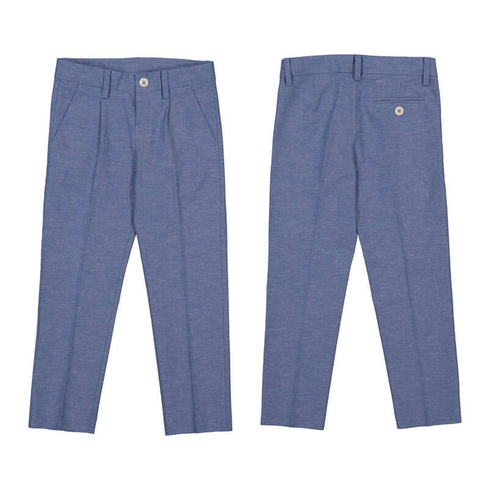 Mayoral Linen Suit Pants-Indigo