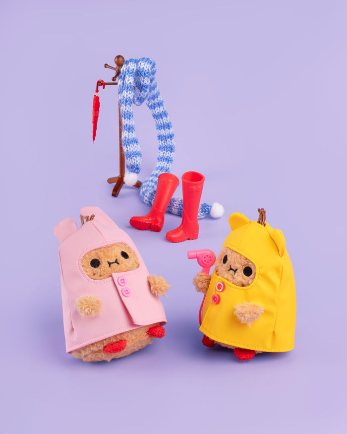 Raincoat Ricespud Mini Sitting Plush Toy - Lifestyle Cut