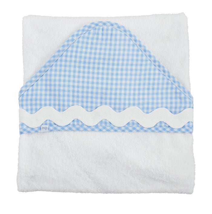 Mud Pie Blue Gingham Hooded Towel
