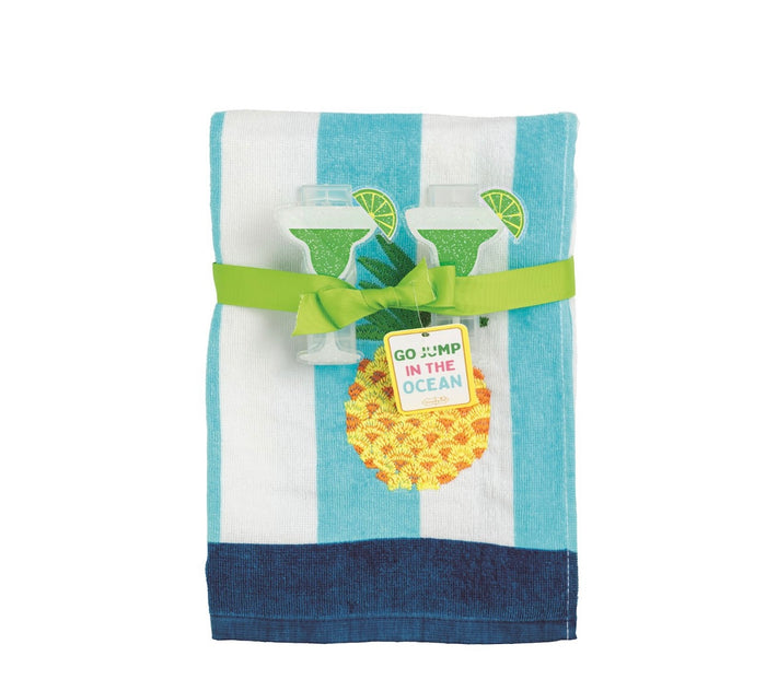 Mud Pie Terry Cloth Towel Set Blue