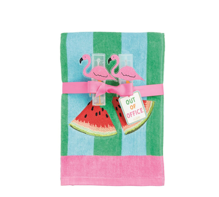 Mud Pie Terry Cloth Towel Set Green
