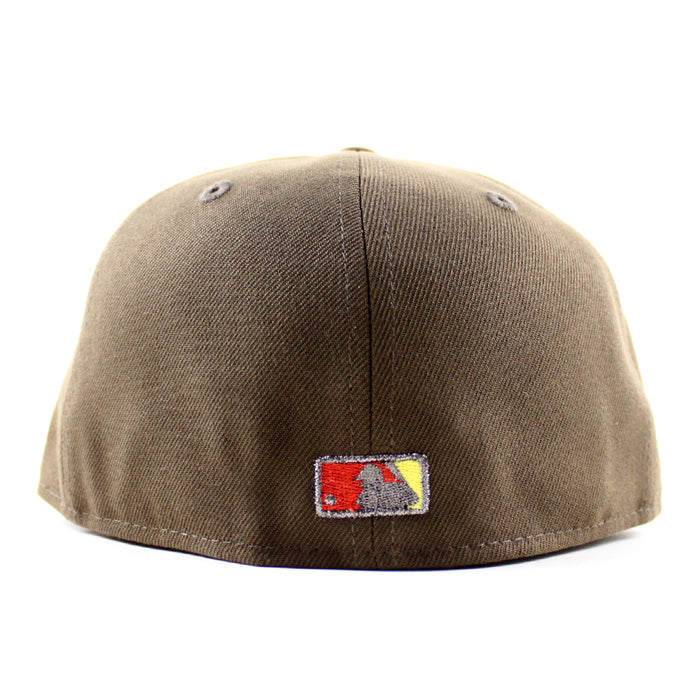 New York YANKEES SEINFELD New Era 59Fifty Fitted Hat (Walnut Brown Pink Under Brim)