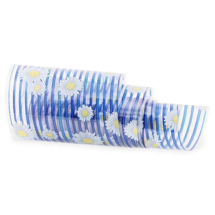 NF-043 Blue Striped Daisies - Transfer Foil Strip Naio Nails