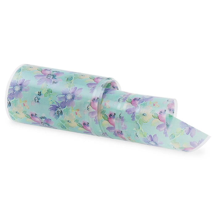 NF-049 Purple Watercolour Flowers - Transfer Foil Strip Naio Nails